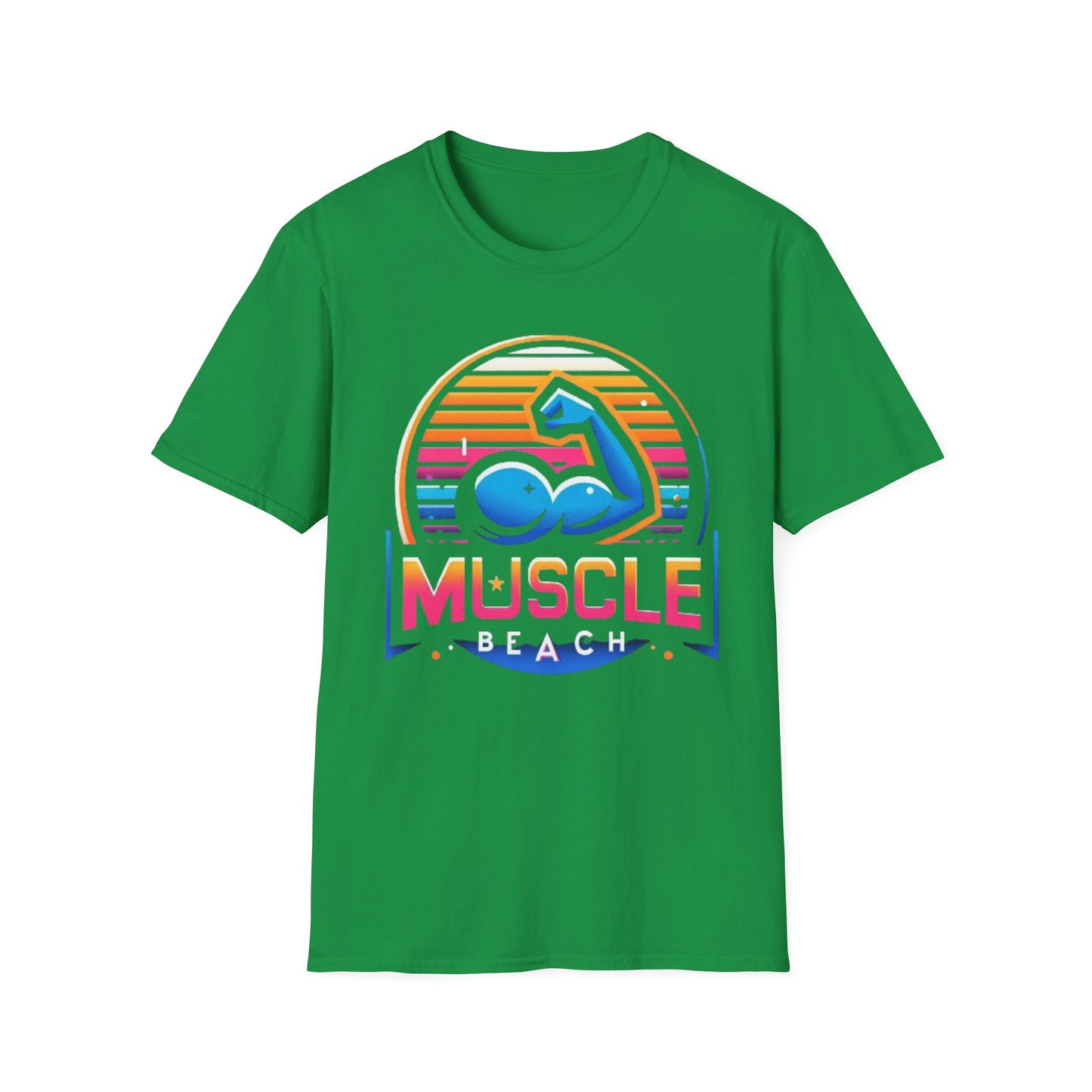 Muscle Beach T-Shirt, Vintage-Inspired Fitness Tee, Perfect for Gym Enthusiasts, Unique Bodybuilding Gift Idea