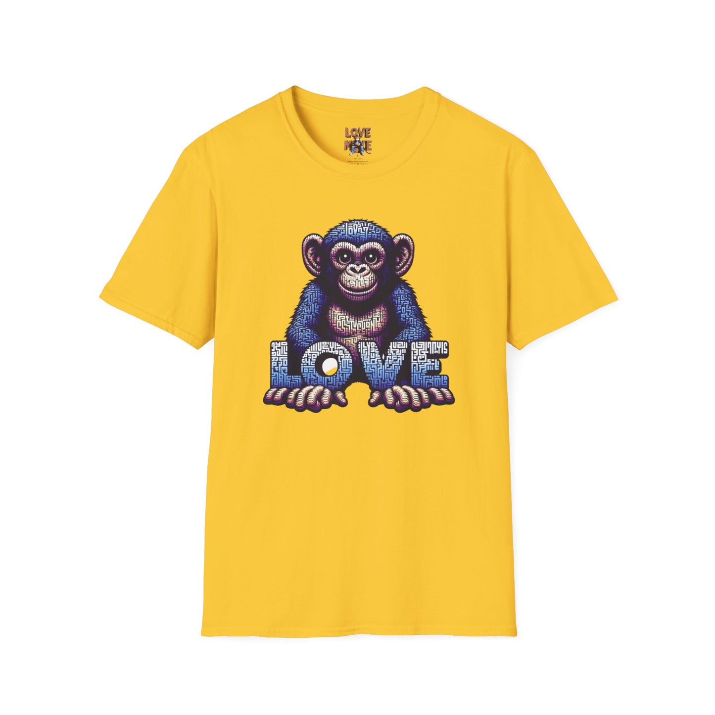 Love Monkey T-Shirt - Unique Designer Graphic Tee, Perfect Casual Wear, Ideal Designer Wear Gift