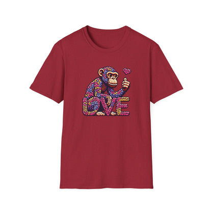 T-Shirt Love Monkey - Cool & Stylish Unisex Softstyle Tee for Casual Wear, Perfect Gift for Friends and Family