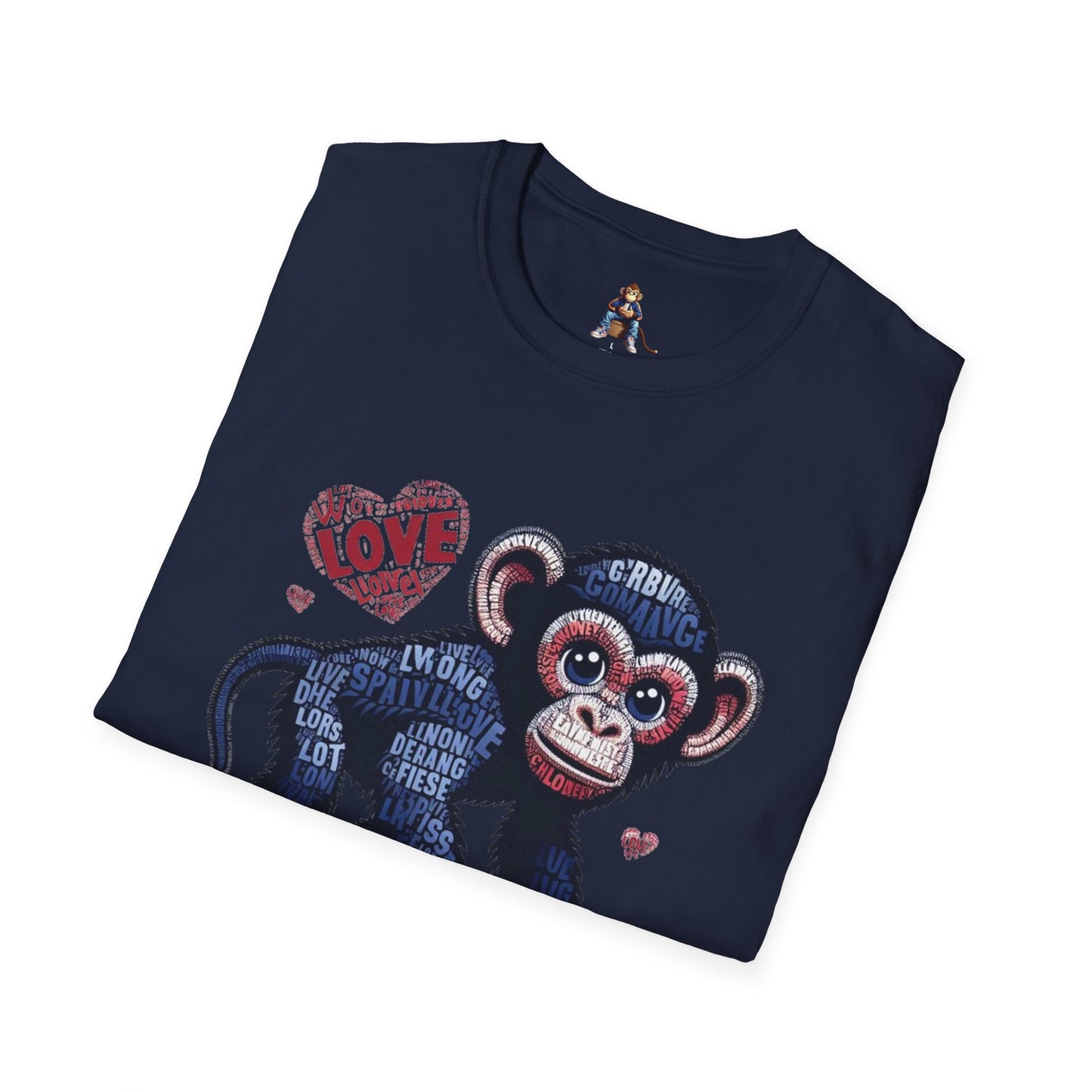 T-Shirt Love Monkey - Cool, Stylish & Trendy Unisex Softstyle Tee for Casual Wear, Perfect Gift for Friends and Family