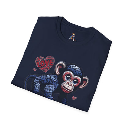 T-Shirt Love Monkey - Cool, Stylish & Trendy Unisex Softstyle Tee for Casual Wear, Perfect Gift for Friends and Family