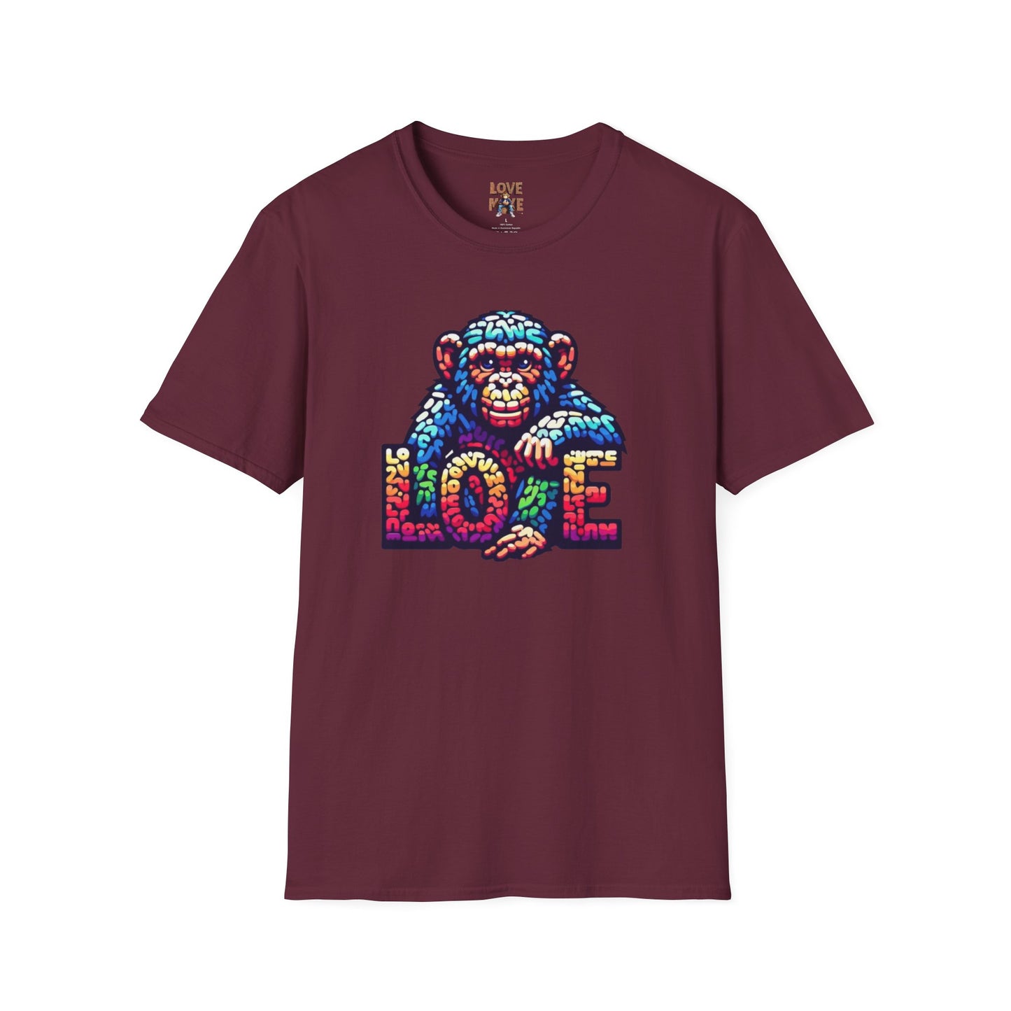 Love Monkey T-Shirt - Unisex Softstyle Tee - Playful Everyday Wear - Great Gift for Him & Her