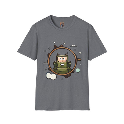 Helmet Explorer Guy Tee - Cool Graphic T-Shirt for Men, Casual Exploration Wear, Great Gift for Travel Enthusiasts