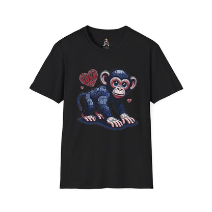 T-Shirt Love Monkey - Cool, Stylish & Trendy Unisex Softstyle Tee for Casual Wear, Perfect Gift for Friends and Family