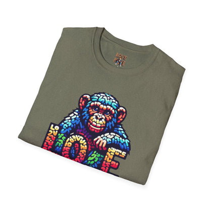 Love Monkey T-Shirt - Unisex Softstyle Tee - Playful Everyday Wear - Great Gift for Him & Her