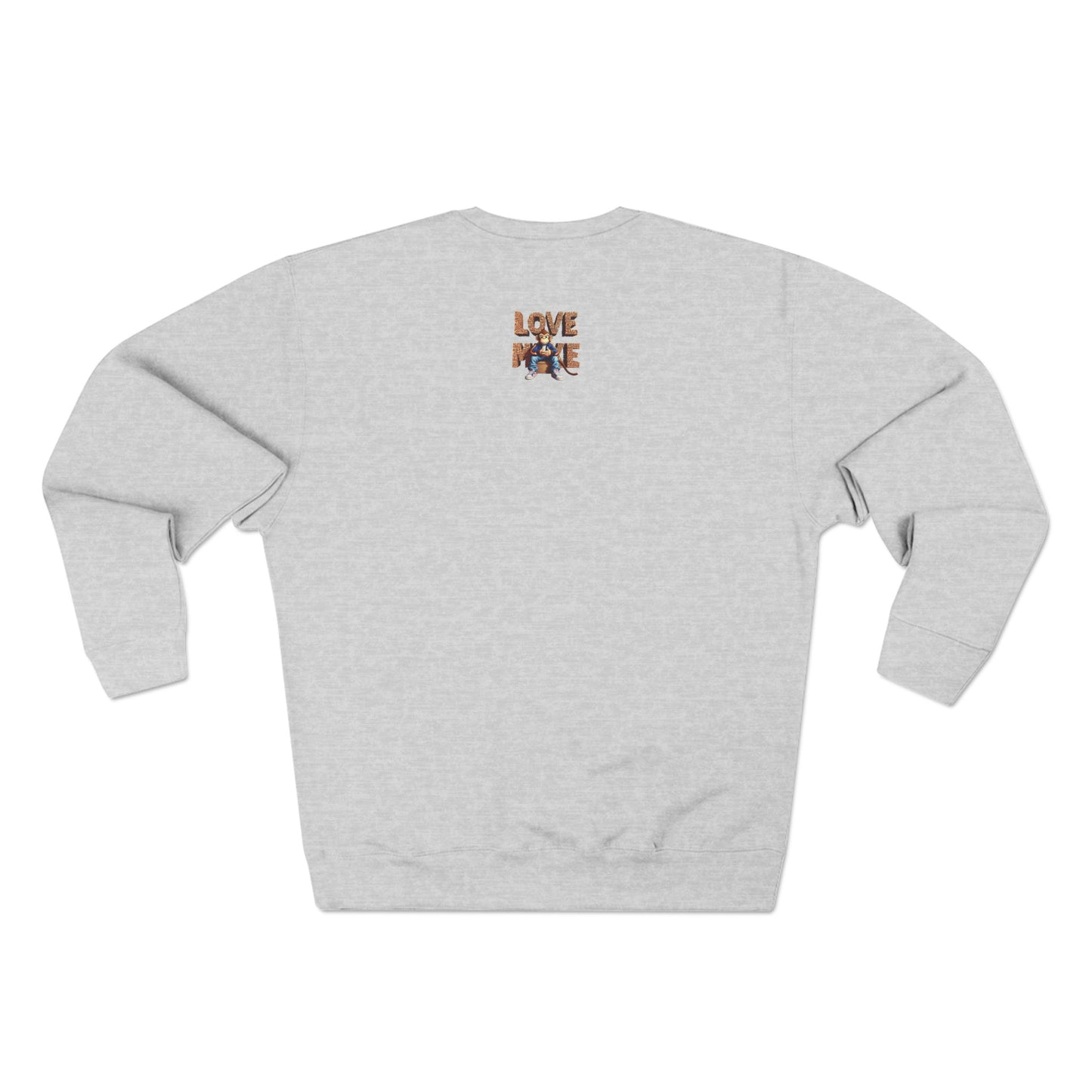 Love Monkey Sweatshirt, Unisex Premium Crewneck, Cozy Casual Wear for Him & Her, Ideal Christmas or Birthday Gift