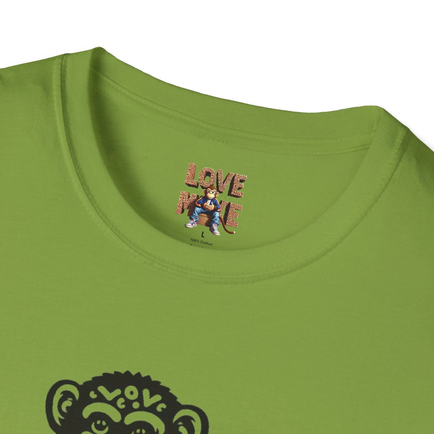 T-shirt with Love Monkey Print, Stylish & Cool Casual Wear, Great for Expressing Personality, Perfect Gift Idea