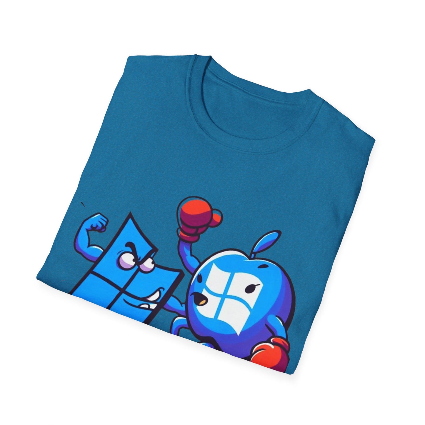 Microsoft Fighting Apple T-Shirt, Geeky Windows vs Mac Tee, Tech Enthusiast Apparel, Unique Gift for Computer Nerds