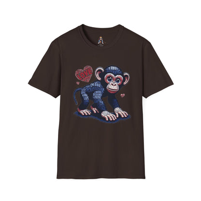 T-Shirt Love Monkey - Cool, Stylish & Trendy Unisex Softstyle Tee for Casual Wear, Perfect Gift for Friends and Family