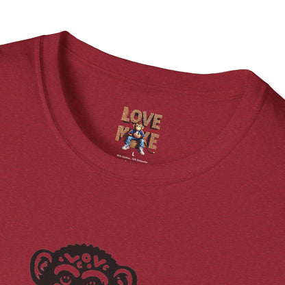 T-shirt with Love Monkey Print, Stylish & Cool Casual Wear, Great for Expressing Personality, Perfect Gift Idea