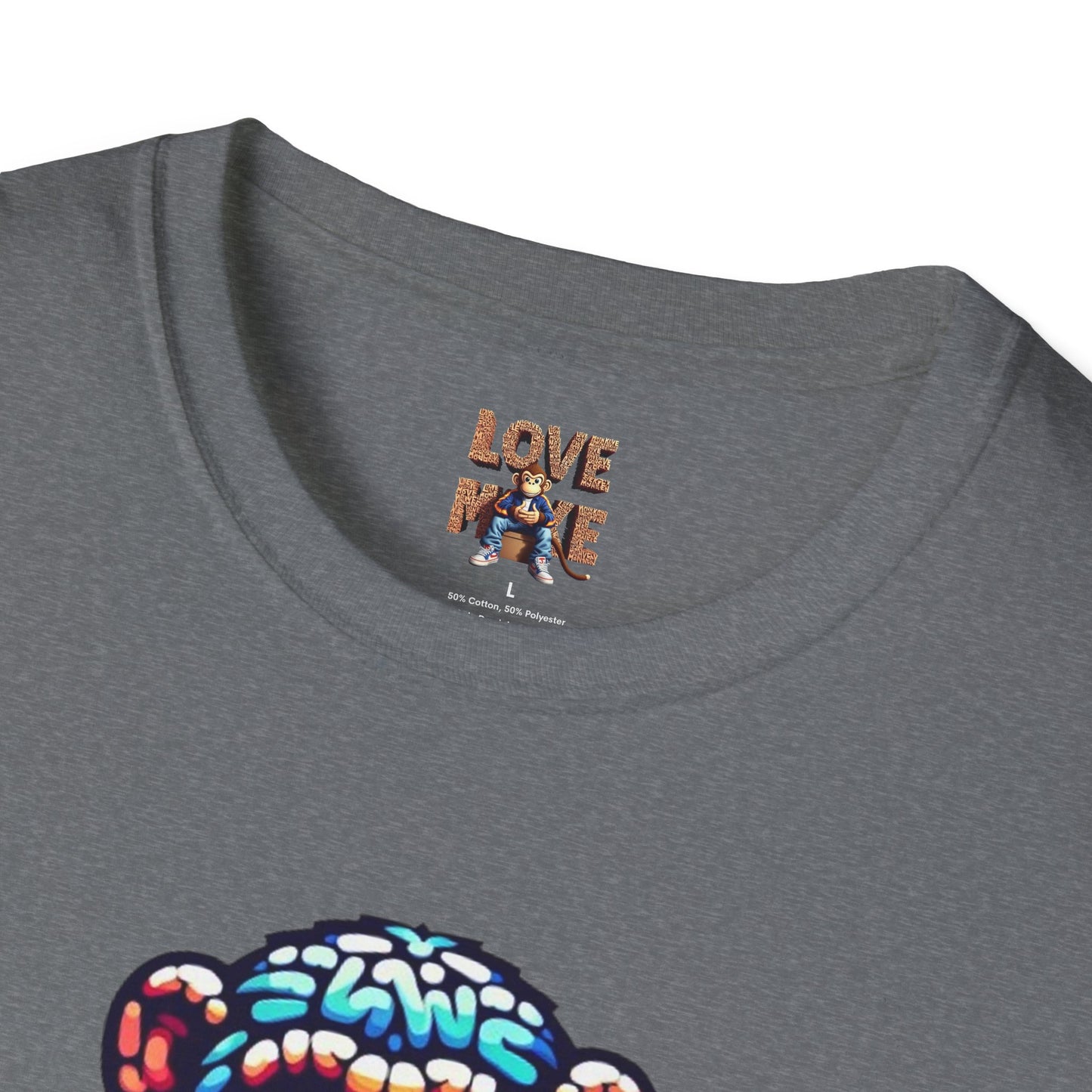 Love Monkey T-Shirt - Unisex Softstyle Tee - Playful Everyday Wear - Great Gift for Him & Her