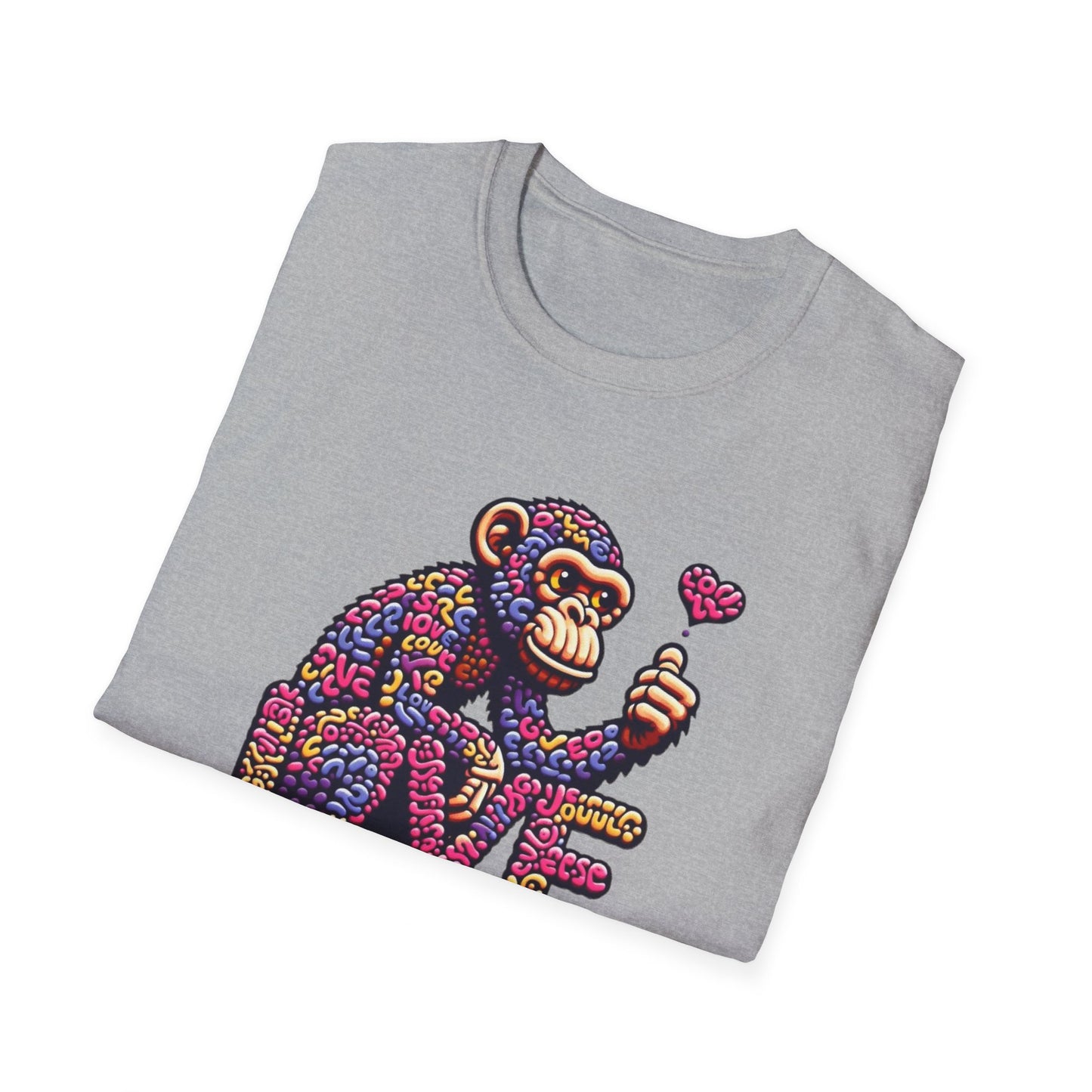 T-Shirt Love Monkey - Cool & Stylish Unisex Softstyle Tee for Casual Wear, Perfect Gift for Friends and Family