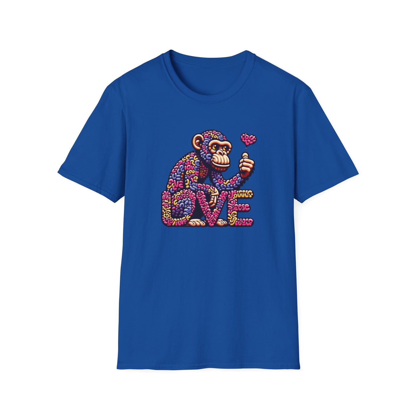 T-Shirt Love Monkey - Cool & Stylish Unisex Softstyle Tee for Casual Wear, Perfect Gift for Friends and Family