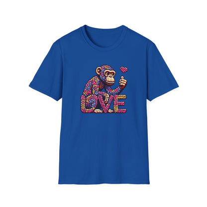 T-Shirt Love Monkey - Cool & Stylish Unisex Softstyle Tee for Casual Wear, Perfect Gift for Friends and Family