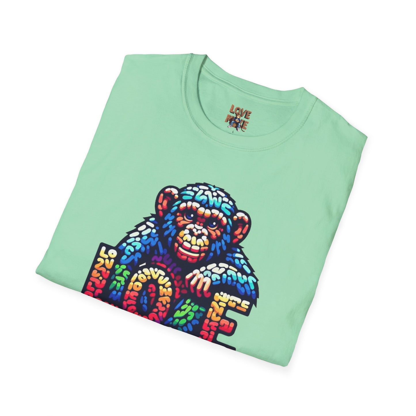Love Monkey T-Shirt - Unisex Softstyle Tee - Playful Everyday Wear - Great Gift for Him & Her