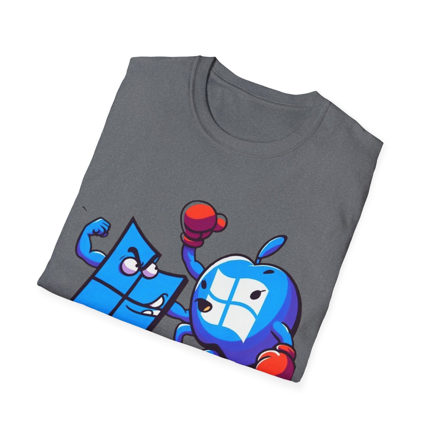 Microsoft Fighting Apple T-Shirt, Geeky Windows vs Mac Tee, Tech Enthusiast Apparel, Unique Gift for Computer Nerds