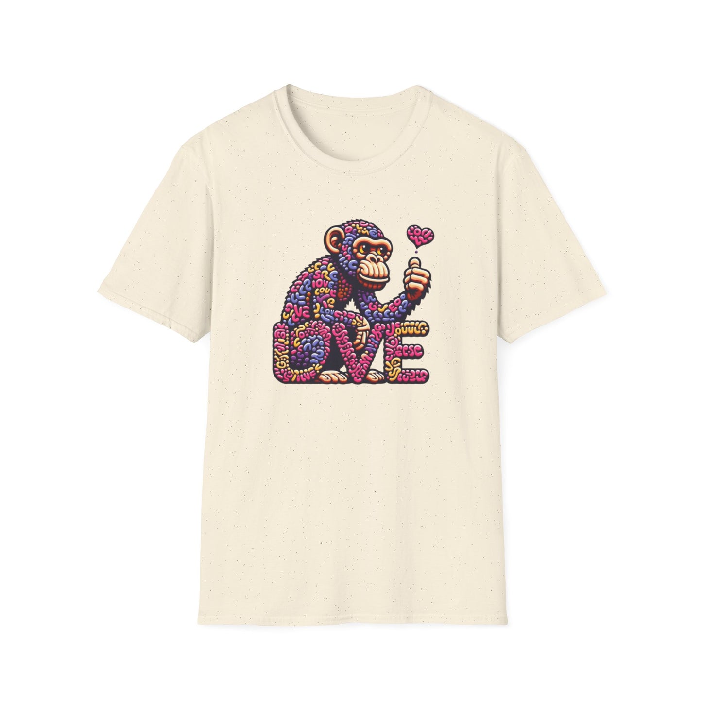 T-Shirt Love Monkey - Cool & Stylish Unisex Softstyle Tee for Casual Wear, Perfect Gift for Friends and Family