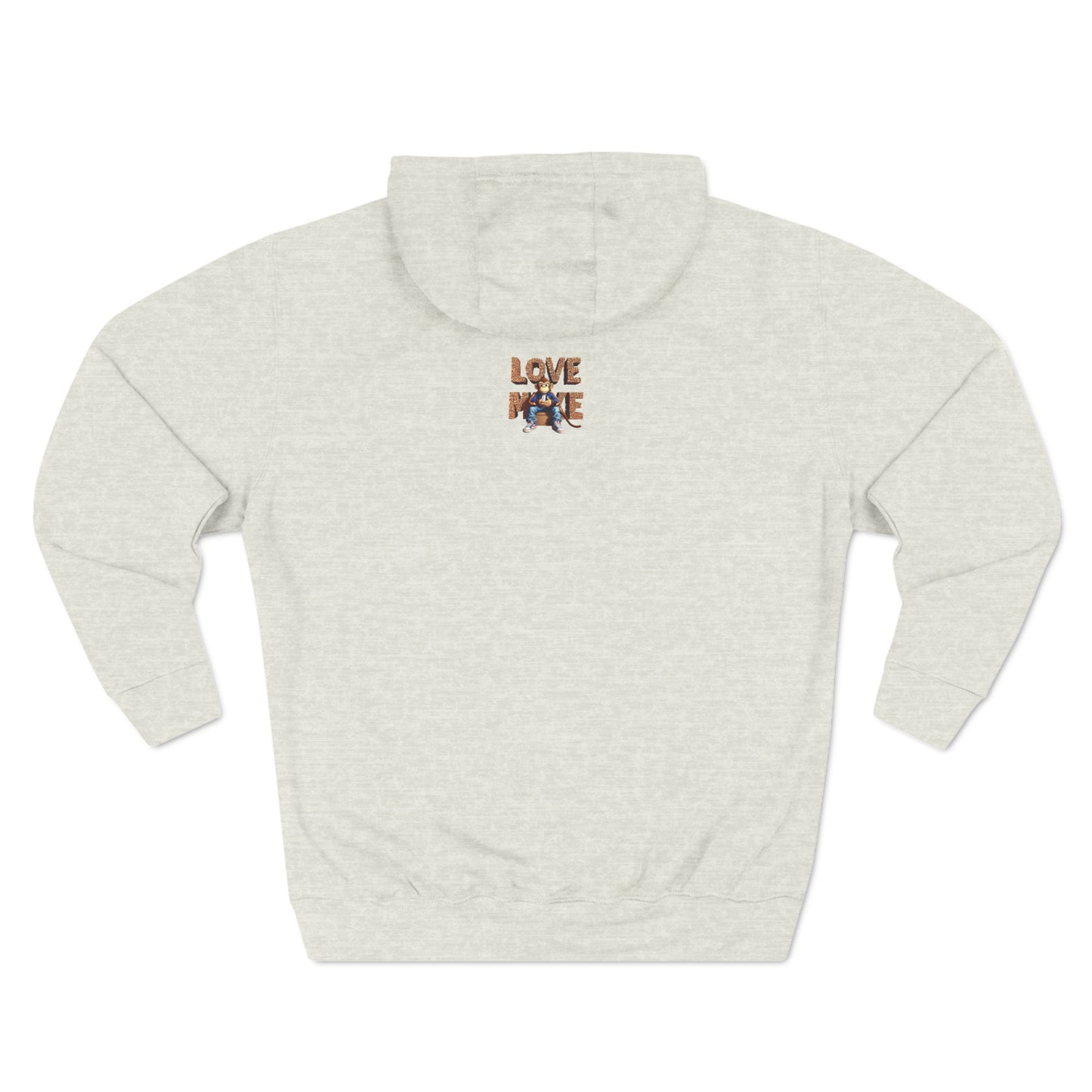 Hoodie with Love Monkey Print, Trendy Surfer-Inspired Design, Perfect for Ocean Lovers, Awesome Gift for Surf Fans