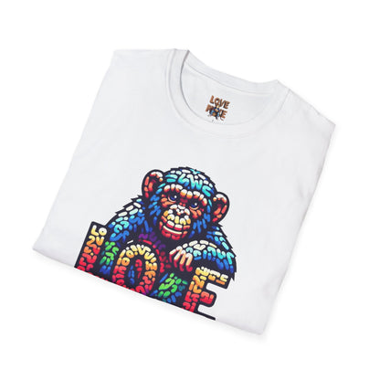 Love Monkey T-Shirt - Unisex Softstyle Tee - Playful Everyday Wear - Great Gift for Him & Her