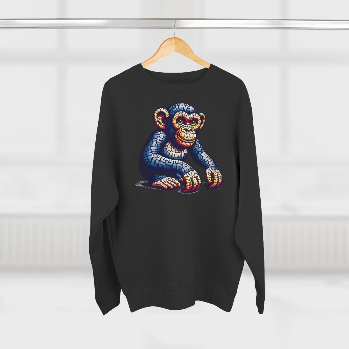 Love Monkey Sweatshirt, Unisex Premium Crewneck, Cosy Casual Wear for Him & Her, Ideal Anniversary or Birthday Gift
