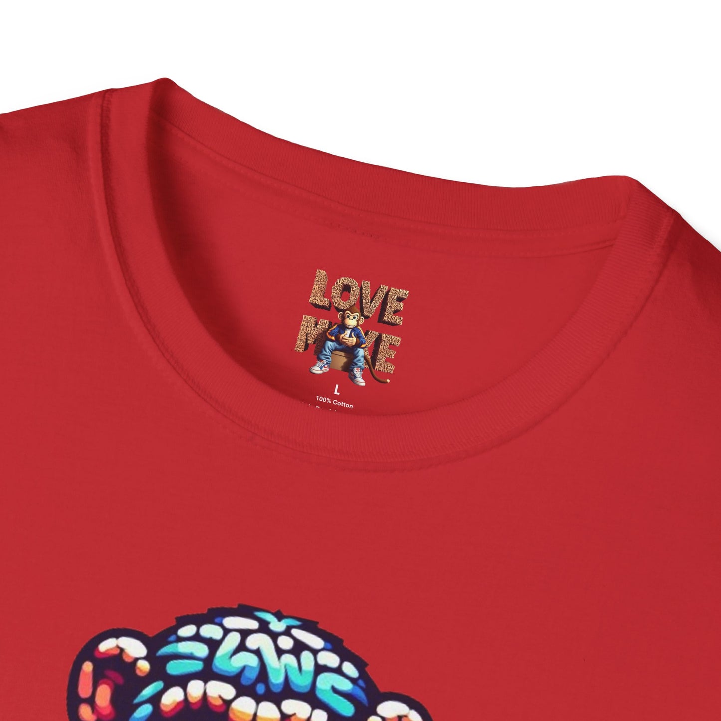 Love Monkey T-Shirt - Unisex Softstyle Tee - Playful Everyday Wear - Great Gift for Him & Her