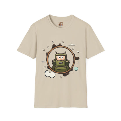 Helmet Explorer Guy Tee - Cool Graphic T-Shirt for Men, Casual Exploration Wear, Great Gift for Travel Enthusiasts