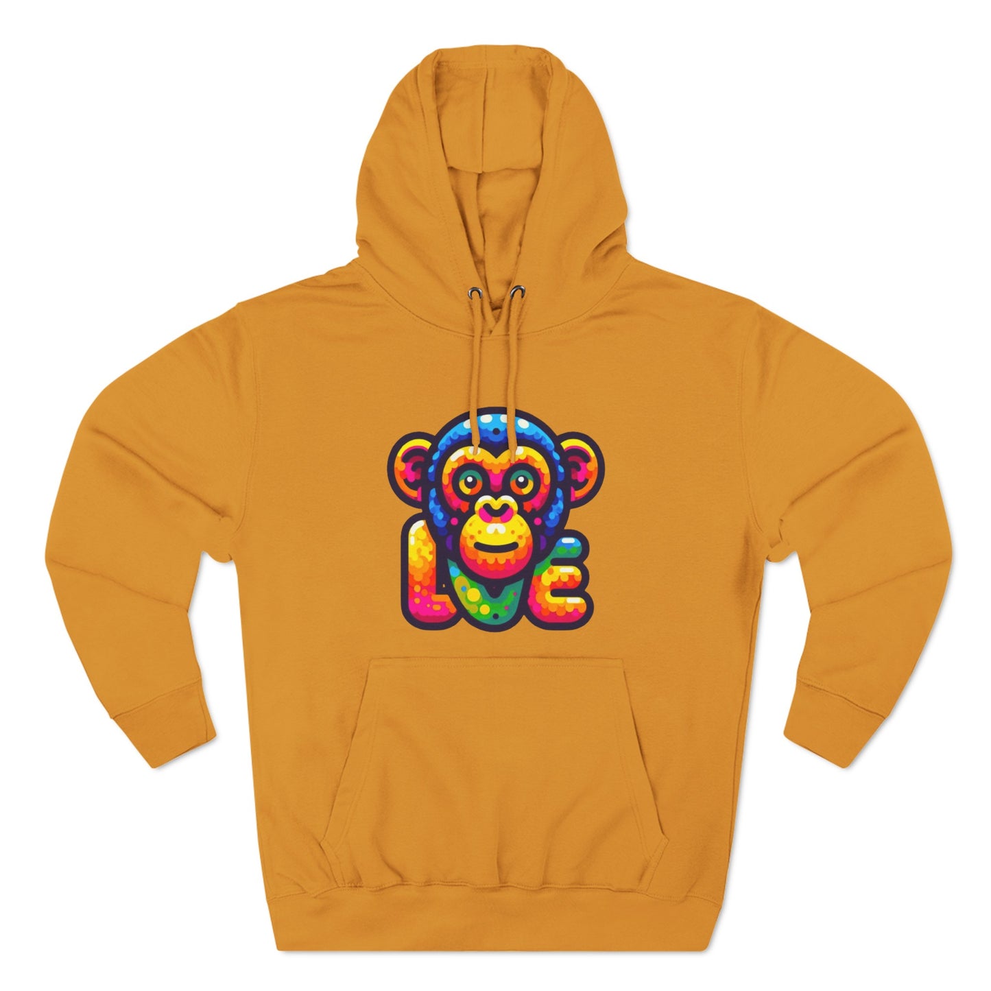Hoodie with Love Monkey Design, Unisex Premium Crewneck, Stylish & Comfortable Outfit, Great Gift for Friends or Loved Ones