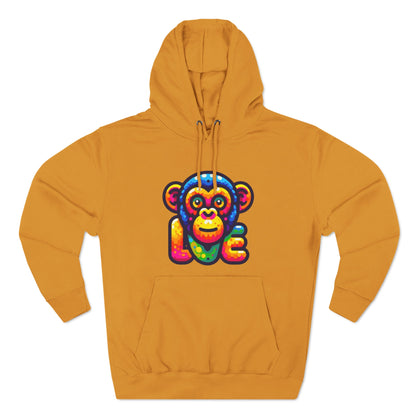 Hoodie with Love Monkey Design, Unisex Premium Crewneck, Stylish & Comfortable Outfit, Great Gift for Friends or Loved Ones