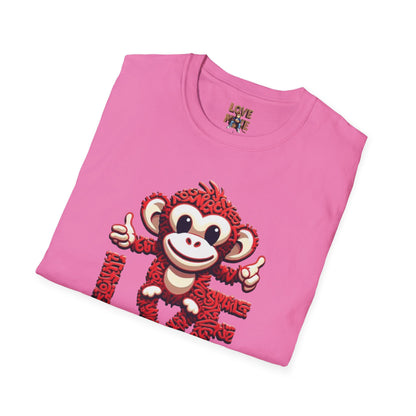 Cool Love Monkey T-Shirt - Stand Out in Style - Perfect for Casual Outfits - Awesome Gift Choice