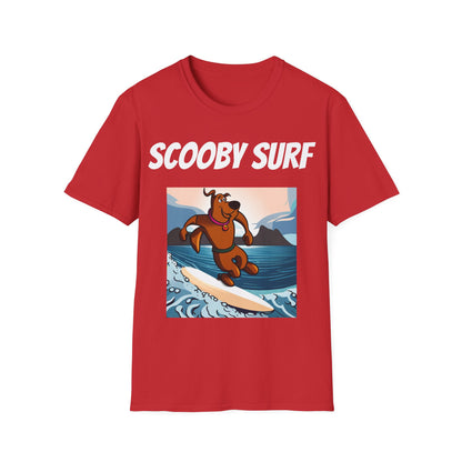 Surfing T-Shirt Scooby Surf - Unisex Softstyle Tee, Perfect for Beach Lovers & Water Sports Enthusiasts, Great Gift Idea