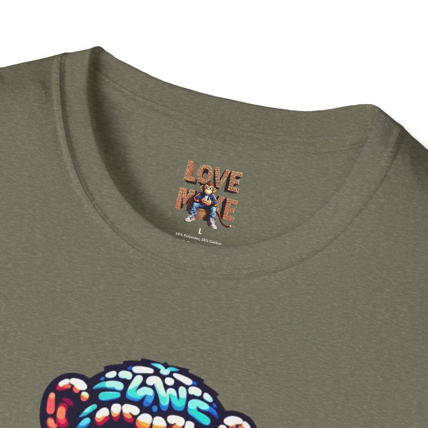 Love Monkey T-Shirt - Unisex Softstyle Tee - Playful Everyday Wear - Great Gift for Him & Her
