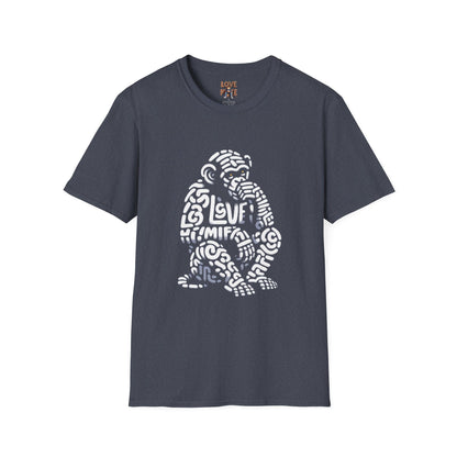 Designer Love Monkey T-Shirt - Fun Graphic Animal Top, Ideal for Casual Outfits, Designer Shirt