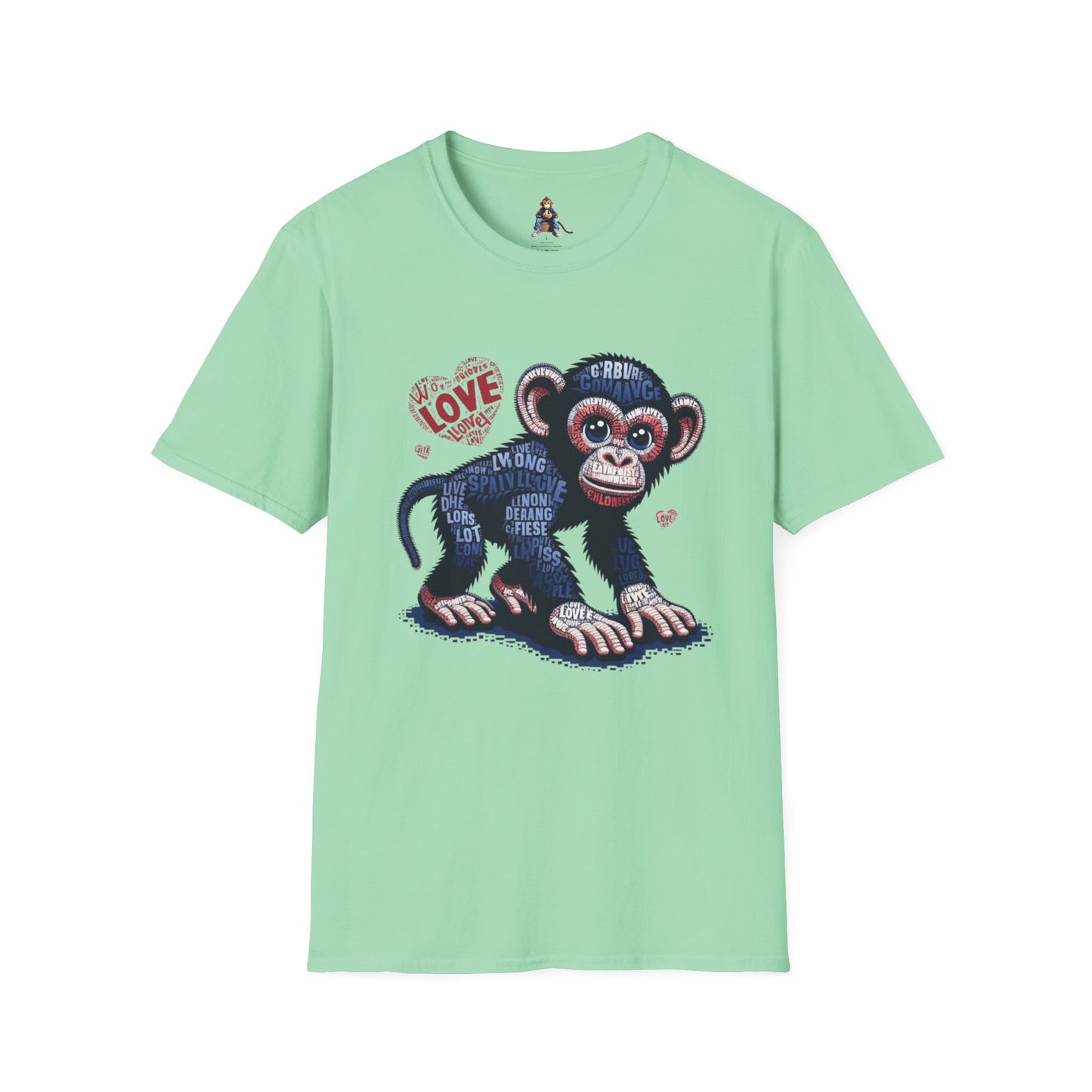 T-Shirt Love Monkey - Cool, Stylish & Trendy Unisex Softstyle Tee for Casual Wear, Perfect Gift for Friends and Family