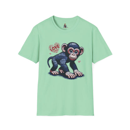 T-Shirt Love Monkey - Cool, Stylish & Trendy Unisex Softstyle Tee for Casual Wear, Perfect Gift for Friends and Family