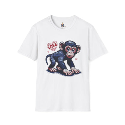 T-Shirt Love Monkey - Cool, Stylish & Trendy Unisex Softstyle Tee for Casual Wear, Perfect Gift for Friends and Family