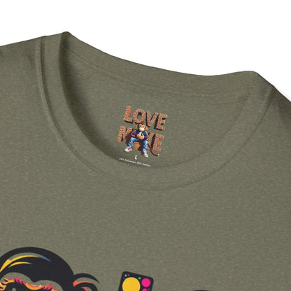 T-Shirt Love Monkey - Unisex Softstyle Casual Wear, Fashionable & Unique Gift for Friends, Family, Birthdays and More