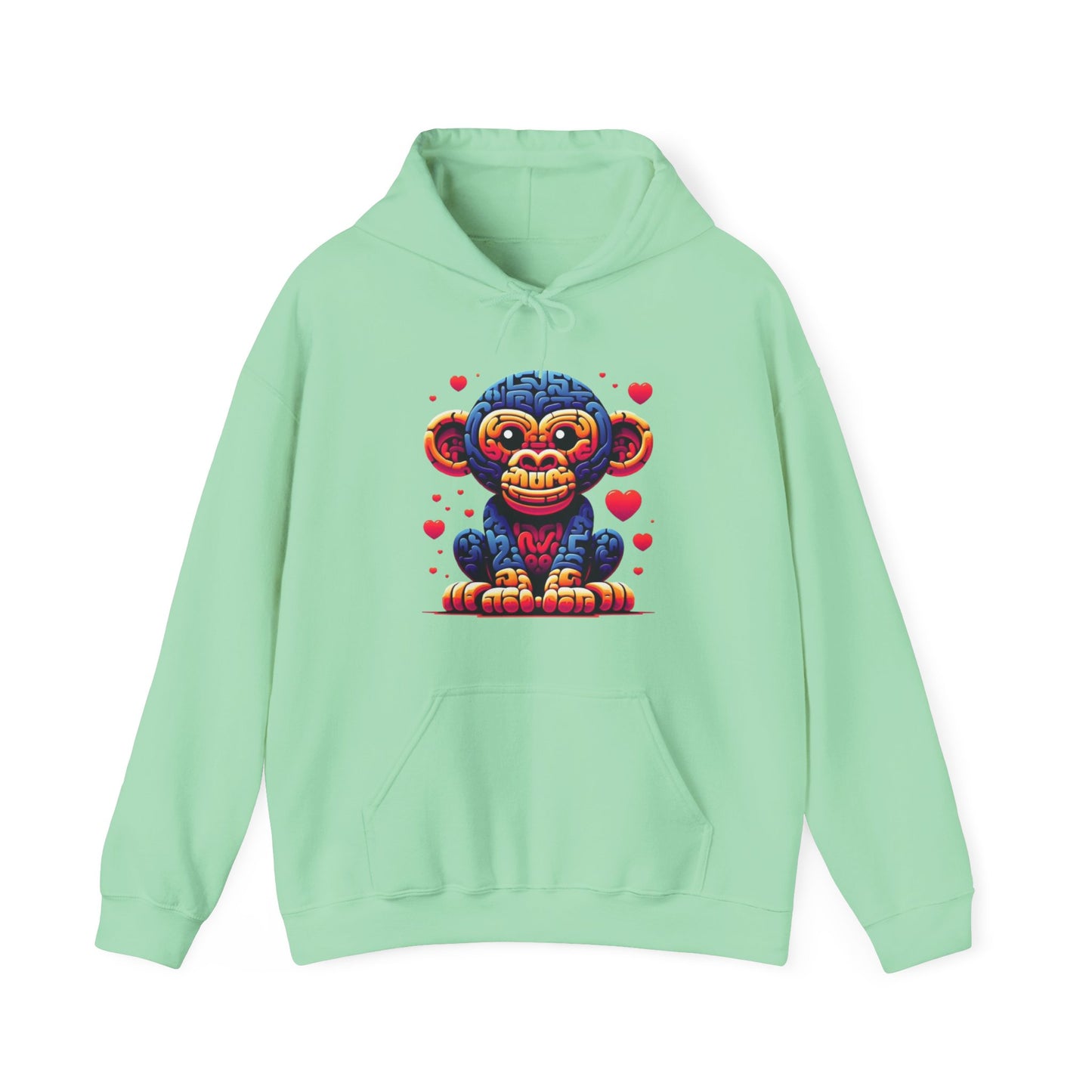Designer Love Monkey Hoodie - Cool Graphic Animal Top, Ideal for Casual Outfits, Designer Hoodie Active