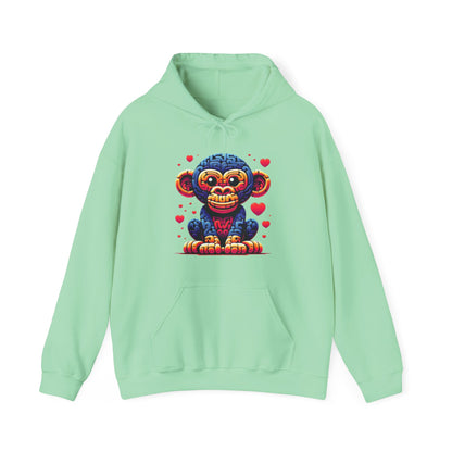 Designer Love Monkey Hoodie - Cool Graphic Animal Top, Ideal for Casual Outfits, Designer Hoodie Active