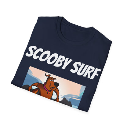 Surfing T-Shirt Scooby Surf - Unisex Softstyle Tee, Perfect for Beach Lovers & Water Sports Enthusiasts, Great Gift Idea