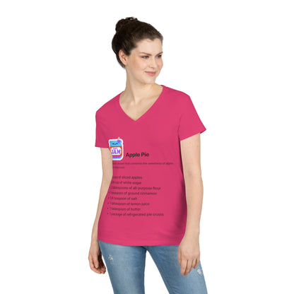 Apple Pie Recipe Top - Ladies' V-Neck T-Shirt