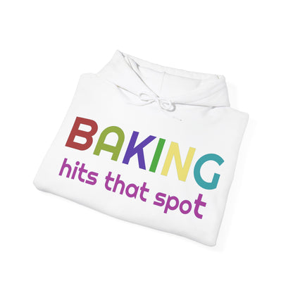 Hooded Sweatshirt for Bakers - Unisex Heavy Blend™ Baking Hits That Spot Design, Cozy Gift for Cooking Lovers