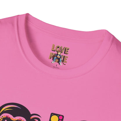 T-Shirt Love Monkey - Unisex Softstyle Casual Wear, Fashionable & Unique Gift for Friends, Family, Birthdays and More