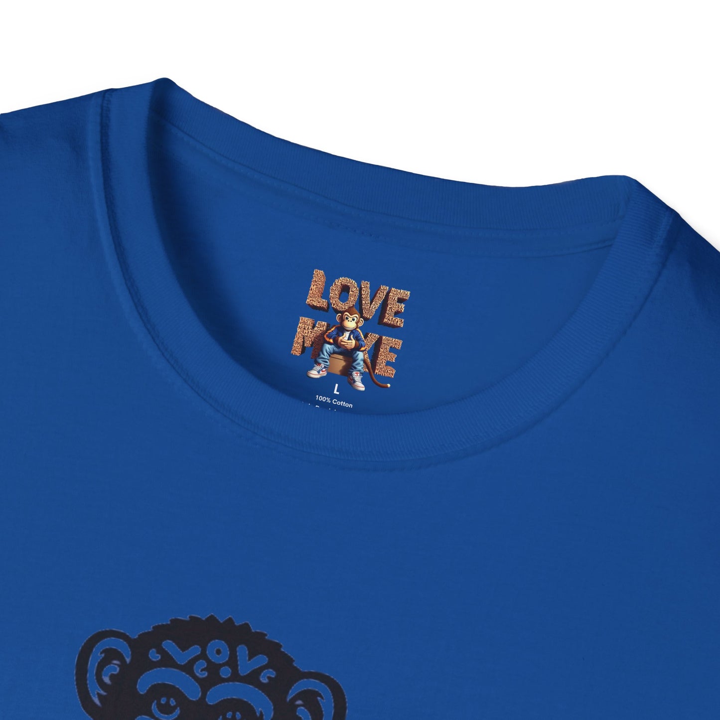 T-shirt with Love Monkey Print, Stylish & Cool Casual Wear, Great for Expressing Personality, Perfect Gift Idea