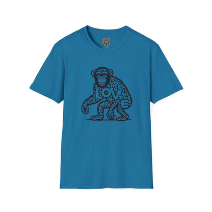 T-shirt with Love Monkey Print, Stylish & Cool Casual Wear, Great for Expressing Personality, Perfect Gift Idea
