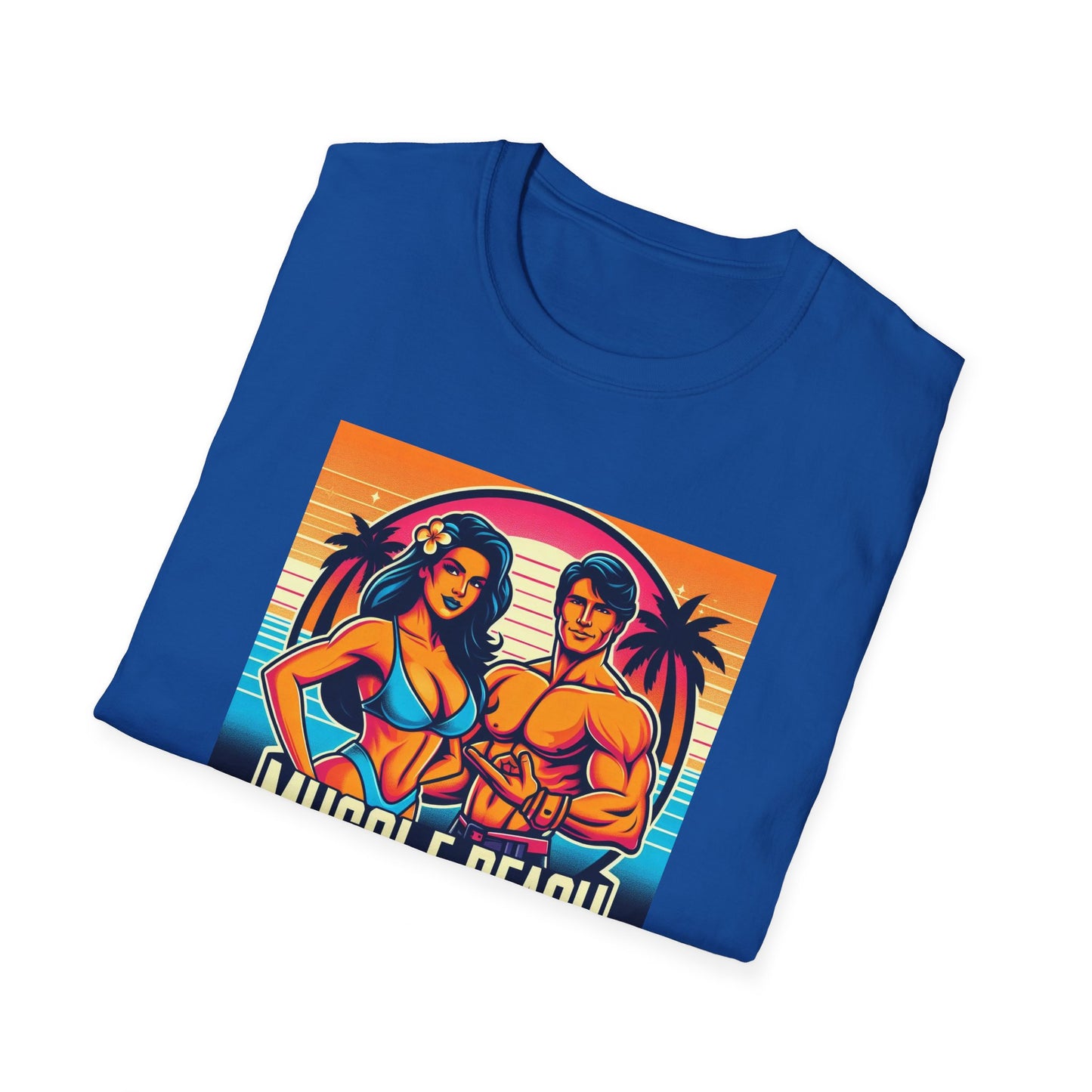 Muscle Beach T-Shirt, Vintage-Inspired Fitness Tee, Perfect for Gym Enthusiasts, Unique Bodybuilding Gift Idea