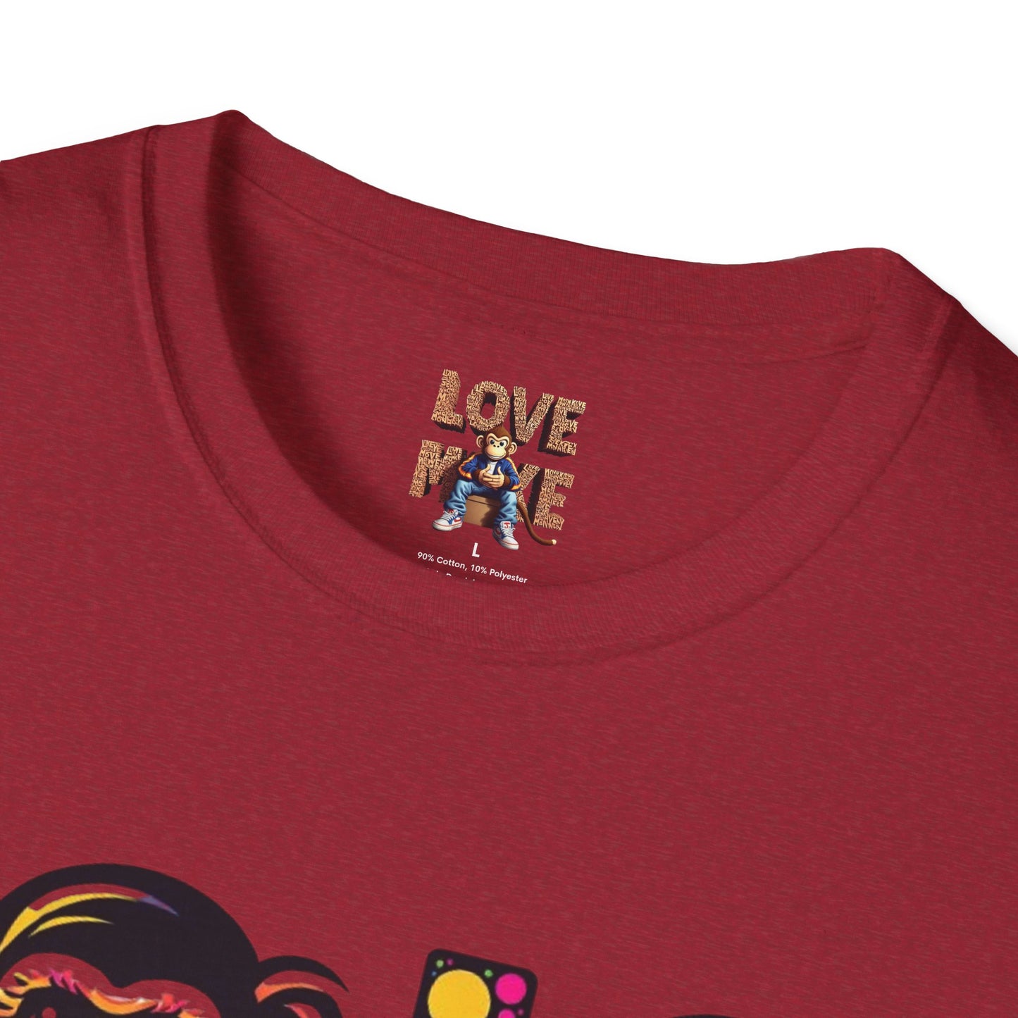 T-Shirt Love Monkey - Unisex Softstyle Casual Wear, Fashionable & Unique Gift for Friends, Family, Birthdays and More