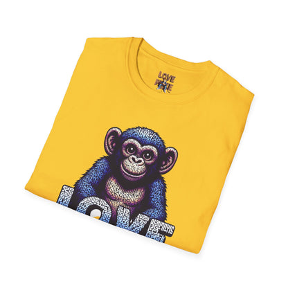 Love Monkey T-Shirt - Unique Designer Graphic Tee, Perfect Casual Wear, Ideal Designer Wear Gift