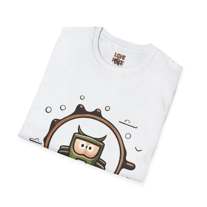Helmet Explorer Guy Tee - Cool Graphic T-Shirt for Men, Casual Exploration Wear, Great Gift for Travel Enthusiasts