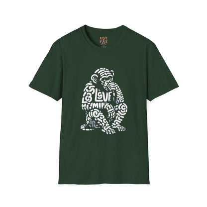 Designer Love Monkey T-Shirt - Fun Graphic Animal Top, Ideal for Casual Outfits, Designer Shirt