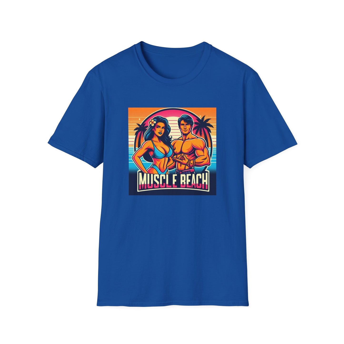 Muscle Beach T-Shirt, Vintage-Inspired Fitness Tee, Perfect for Gym Enthusiasts, Unique Bodybuilding Gift Idea
